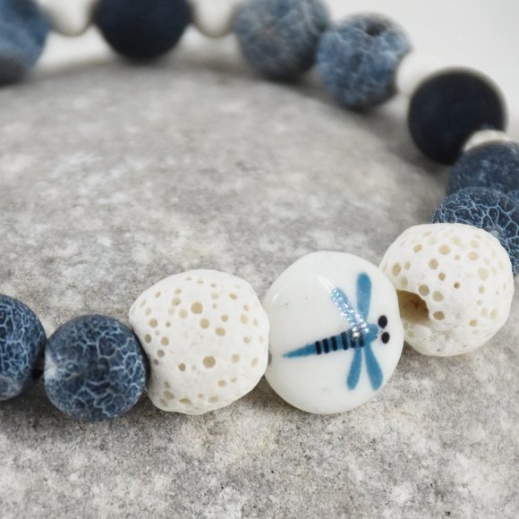 Dragonfly Essential Oil Diffuser Bracelet - Picture 3 of 3